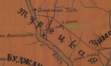 Мечети Прибужья на старинной карте
